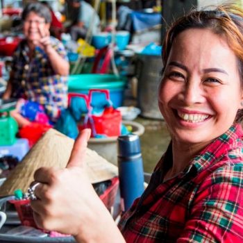 Vietnamese woman at mekong delta market