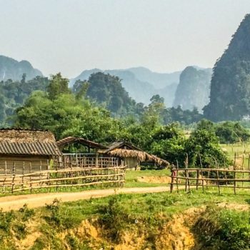 beautiful landscape in Dong Hoi featuring traditional vietnamese farmer houses